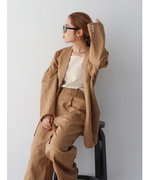 Ungrid | リネン混ノーカラージャケット(テーラードジャケット)