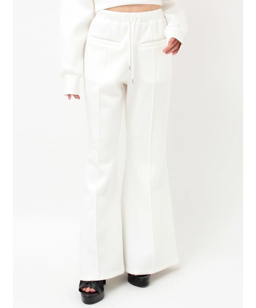 EATME（イートミー）の「【SETUP】ダンボールセンターピンタックフレアパンツ（その他パンツ・レディース・オフホワイト/グレー/ブラック・F）」の2枚目の写真