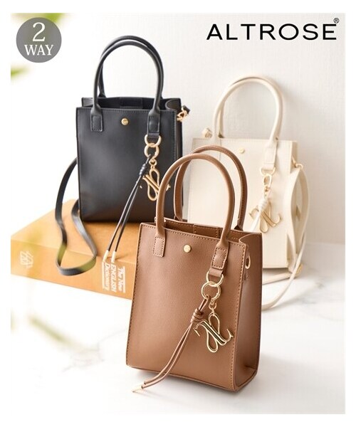 nissen（ニッセン）の「ALTROSE（アルトローズ）2WAY合皮スクエアミニトートバッグ（トートバッグ・メンズ・ブラック/キャメル/グレージュ/アイボリー・Y）」の2枚目の写真