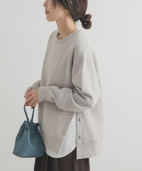 URBAN RESEARCH DOORS(アーバンリサーチドアーズ)の「『一部WEB限定カラー』『UR TECH』裏起毛サイド釦スウェット(スウェット・レディース・GREIGE/GOLD/NAVY/杢GRAY・M)」の9枚目の写真