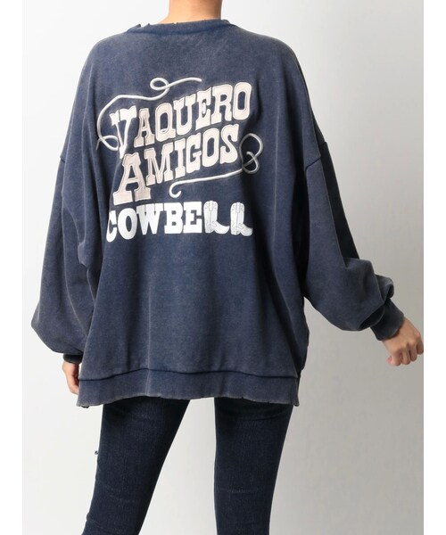 GYDA（ジェイダ）の「VAQUERO AMIGOSドルマンスウェットTOPS（スウェット・レディース・オフホワイト/ブラック/ピンク/ネイビー/カーキ/キャメル・F）」の14枚目の写真