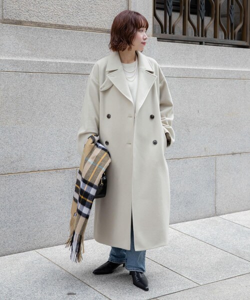 URBAN RESEARCH(アーバンリサーチ)の「スーパー140ウールチェスターコート(チェスターコート・レディース・L.BEIGE/D.GREEN/BLACK・36/38)」の19枚目の写真