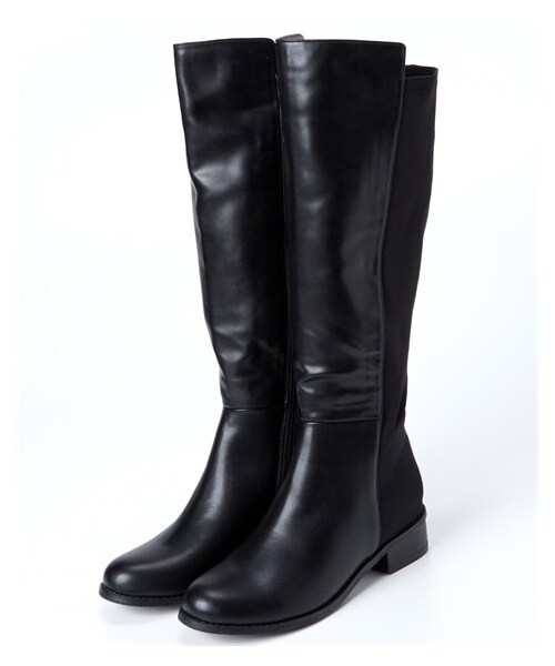 nissen（ニッセン）の「【ゆったり幅広】バックストレッチロングブーツ（ワイズ４Ｅ）（ブーツ・メンズ・黒スムース/黒スエード・M=23.0~23.5cm/4E/L=24.0~24.5cm/4E/LL=25.0~25.5cm/4E/3L=26.0~26.5cm/4E）」の7枚目の写真
