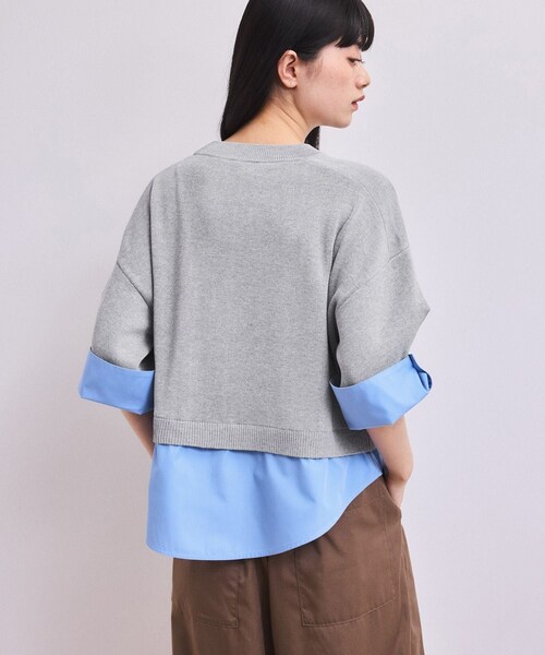 ADAM ET ROPE'(アダムエロペ)の「【WEB限定】シャツコンビニットプルオーバー(ニット/セーター・レディース・ブラック/グレー/ダークブラウン・F)」の13枚目の写真