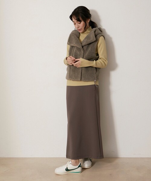 NERGY（ナージー）の「【skin wear】UV＆接触冷感＆保湿加工 Airy jerseyイージーラップスカート（スカート・レディース・イエロー/ブラウン・F）」の8枚目の写真