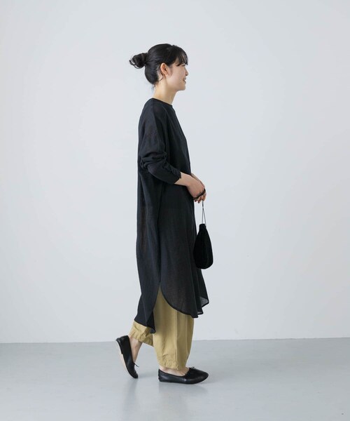 かぐれ（カグレ）の「ガーゼロングチュニック（チュニック・レディース・IVORY/L.GRAY/BLACK・FREE）」の19枚目の写真