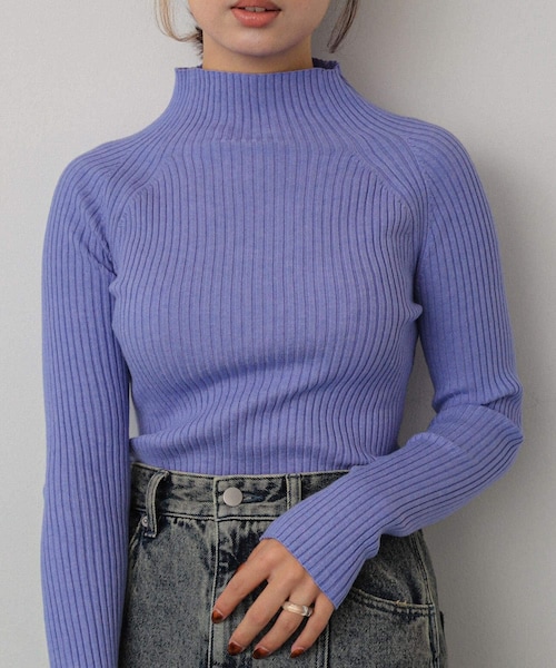 SENSE OF PLACE by URBAN RESEARCH(センスオブプレイスバイアーバンリサーチ)の「ストレッチリブハイネックセーター(ニット/セーター・レディース・RED/WHT×BLK/IVORY/BLACK/BEIGE/NAVY/ORANGE/BLUE/GREEN/PURPLE/CHARCOAL・One/COMPACT)」の9枚目の写真