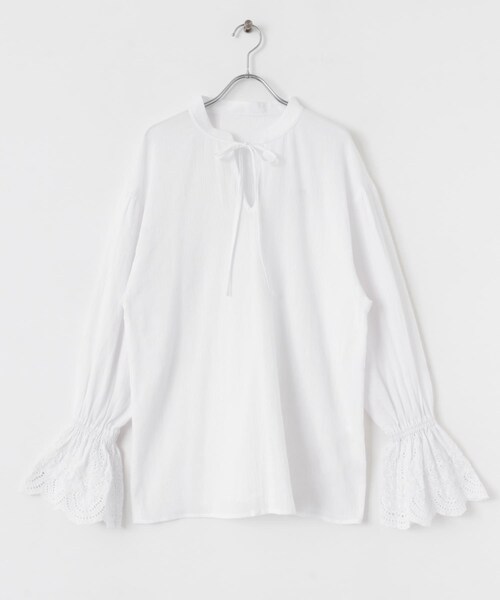 SENSE OF PLACE by URBAN RESEARCH(センスオブプレイスバイアーバンリサーチ)の「スカラップレースヨウリュウブラウス(シャツ/ブラウス・レディース・BLACK/OFF WHITE/CORAL・one)」の18枚目の写真