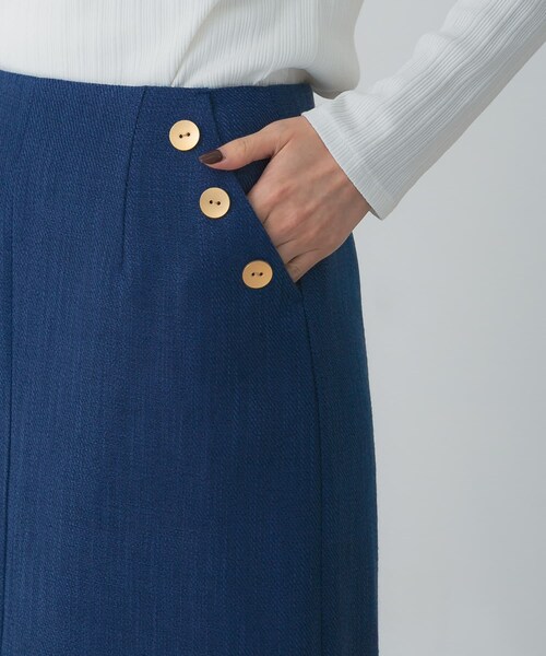 URBAN RESEARCH ROSSO（アーバンリサーチロッソ）の「ボタンデザインタイトスリットスカート（スカート・レディース・CHECK/L.GREIGE/INDIGO・36/38）」の14枚目の写真