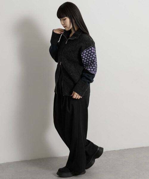 THE GOODLAND MARKET（ザグッドランドマーケット）の「cwtch　MIX PATTERND KNIT（ニット/セーター・レディース・GREY/BROWN・FREE）」の21枚目の写真