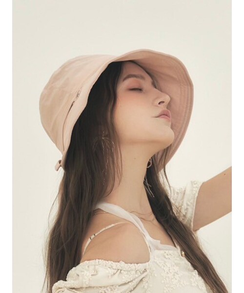 RESEXXY（リゼクシー）の「バックデザインバケットハット（ハット・レディース・ホワイト/ブラック/ピンク・F）」の6枚目の写真