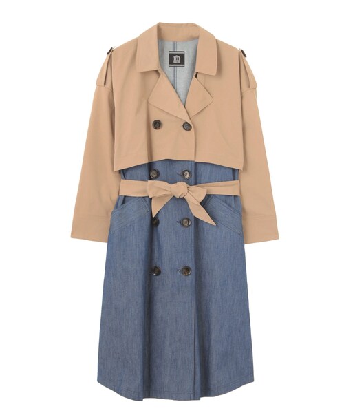 PAMEO POSE（パメオポーズ）の「DENIM TRENCH COAT（その他アウター・レディース・ブラック/レッド/ピンク/スカイブルー・F）」の3枚目の写真