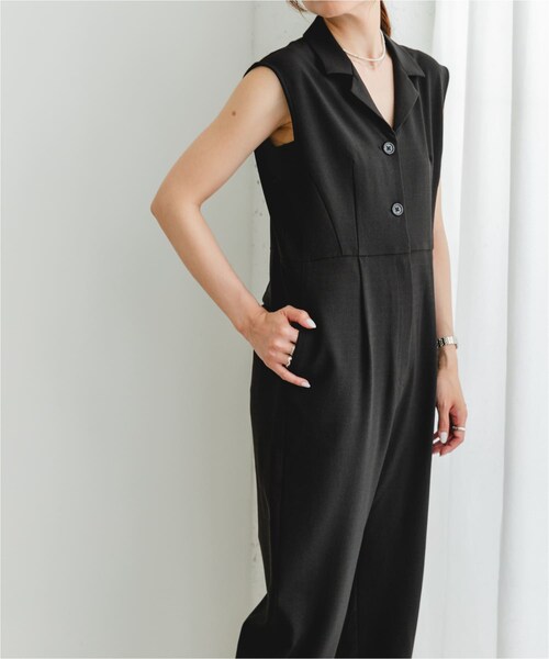 URBAN RESEARCH ROSSO(アーバンリサーチロッソ)の「『UR TECH DRYLUXE』F by ROSSO オープンカラーオールインワン(サロペット/オーバーオール・レディース・BLACK/BEIGE/MOCHA・34/36/38)」の11枚目の写真