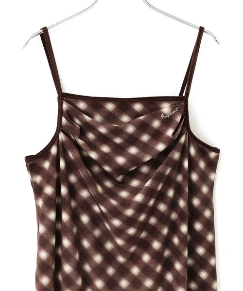 VIS(ビス)の「【MARY QUANT×VIS】チェックベロアドレープキャミワンピース(ワンピース・レディース・ブラック/ブラウン系・F)」の14枚目の写真