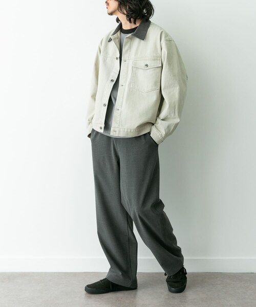 URBAN RESEARCH Sonny Label（アーバンリサーチサニーレーベル）の「ウォッシュドツイル襟切替ジャケット（ブルゾン・メンズ・アイボリー/ベージュ/チャコール・M/L）」の22枚目の写真