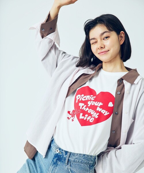 ROPE' PICNIC(ロペピクニック)の「【Chocomoo×ROPE' PICNIC】【接触冷感】アソートTシャツ(Tシャツ/カットソー・レディース・ホワイト/ホワイト系・38)」の18枚目の写真