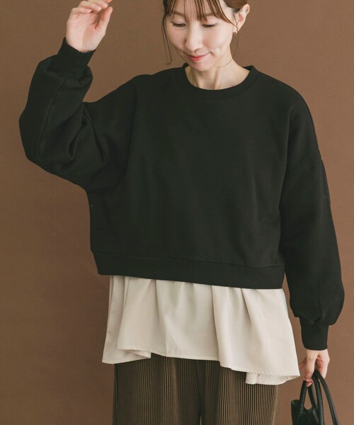 ITEMS URBANRESEARCH（アイテムズ アーバンリサーチ）の「『UR TECH』ハイヒートコットンクルーネックスウェット（スウェット・レディース・GRY/BRD/BLK・Free）」の5枚目の写真