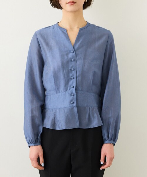 ROPE'（ロペ）の「カールマイヤーウエストタックペプラムブラウス/イージーケア（シャツ/ブラウス・レディース・ブルー系/ピンク系・36/38）」の16枚目の写真