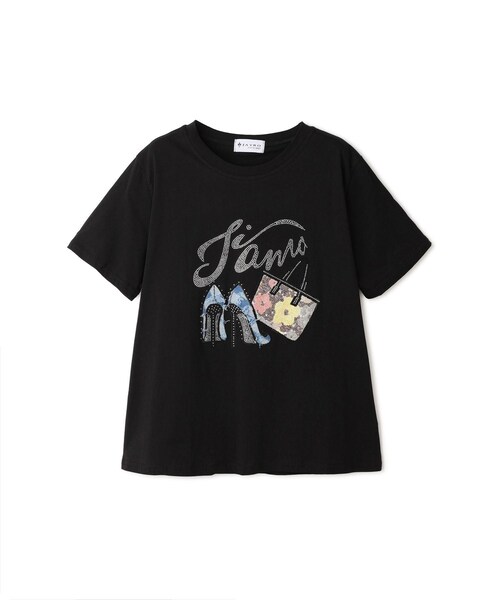 Jayro(ジャイロ)の「ラインストーンヒール&バッグTシャツ(Tシャツ/カットソー・レディース・ブラック系/ホワイト系・F)」の18枚目の写真