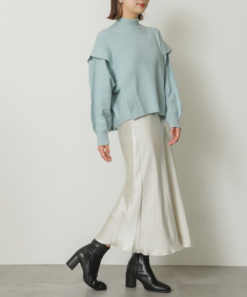 SENSE OF PLACE by URBAN RESEARCH(センスオブプレイスバイアーバンリサーチ)の「サテンナロースカート(スカート・レディース・L.BLUE/IVORY/ORANGE/SILVER/BLACK・S/M)」の9枚目の写真