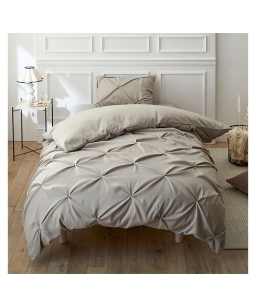 nissen（ニッセン）の「大人可愛いダイヤタック布団カバーセット（寝具・メンズ・アースグレー・シングル3点セット）」の2枚目の写真