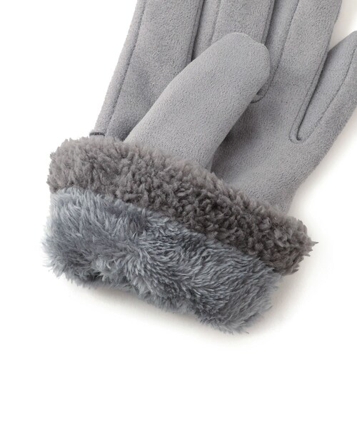 VIS（ビス）の「スマホタッチ刺繍付きムートングローブ（手袋・レディース・ブラック/グレー/ベージュ・F）」の14枚目の写真