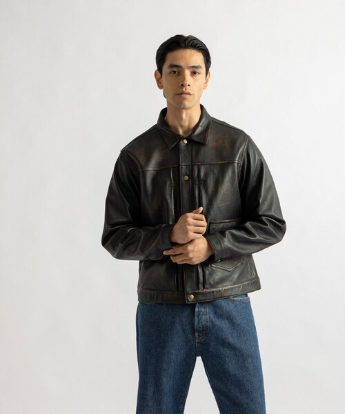 Saturdays NYC(サタデーズ ニューヨークシティ )の「Emil Type-1 Nappa Leather Jacket(ブルゾン・レディース・ダークブラウン・L/M/S/XL)」の20枚目の写真