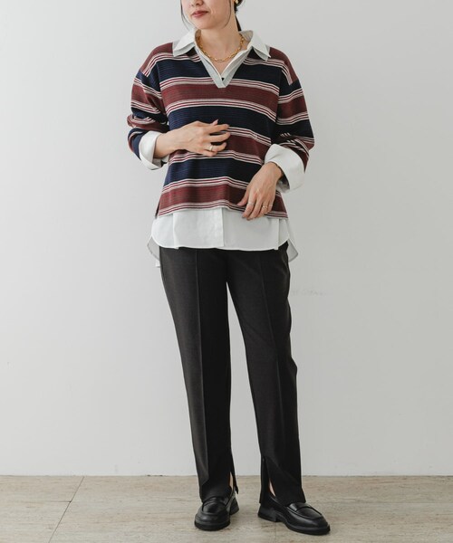 URBAN RESEARCH ROSSO（アーバンリサーチロッソ）の「F by ROSSO　ラガーニットプルオーバー（ニット/セーター・レディース・GRAY BD/NAVY BD/BLACK・Free）」の17枚目の写真