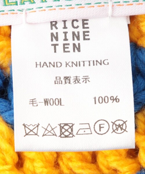 ADAM ET ROPE'（アダムエロペ）の「【RICE NINE TEN/ライス ナイン テン】HAND KNITTED CROCHET SCARF（マフラー・メンズ・ブラック/ブルー系/レッド・F）」の20枚目の写真