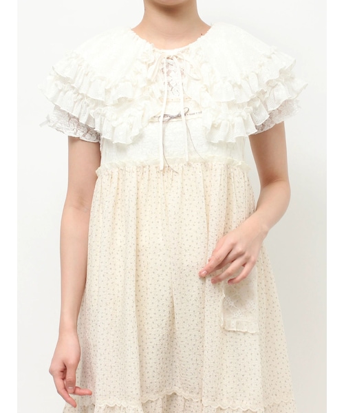 merry jenny（メリージェニー）の「sheer frill 2wayつけ襟（付け襟・レディース・オフホワイト/アイボリー/ピンク・F）」の6枚目の写真