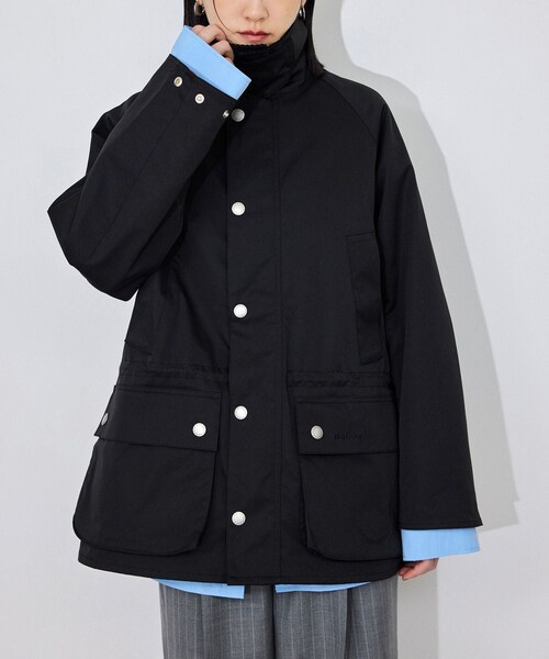 ADAM ET ROPE'(アダムエロペ)の「【Barbour for ADAM ET ROPE'】別注Shirring Bedale(その他アウター・レディース・ブラック/ベージュ・34/36)」の14枚目の写真