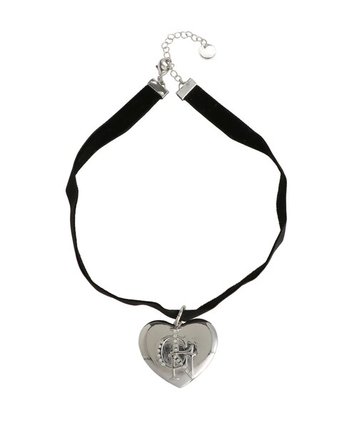 CALNAMUR（カルナムール）の「HEART CHOKER/ハートチョーカー（ネックレス・レディース・ホワイト/ブラック/シルバー・F）」の13枚目の写真