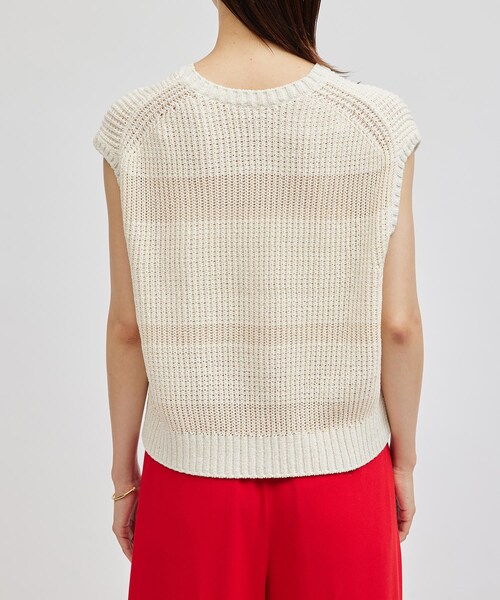 ROPE'（ロペ）の「モノトーン透かし柄ニットベスト（ベスト・レディース・ブラック/オフホワイト・F）」の9枚目の写真