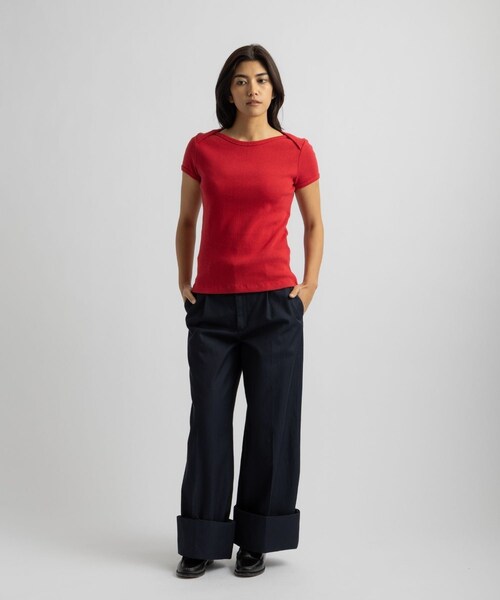 Saturdays NYC(サタデーズ ニューヨークシティ )の「Kim Pleated Pants | WOMEN(その他パンツ・レディース・ベージュ/ネイビー・L/M/S)」の22枚目の写真