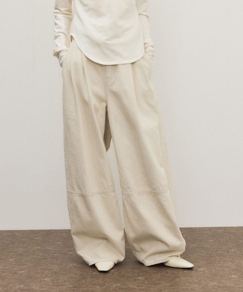 ADAM ET ROPE'(アダムエロペ)の「コットンリネンカーヴィーパンツ(その他パンツ・レディース・ブラック/キナリ・36/38)」の12枚目の写真