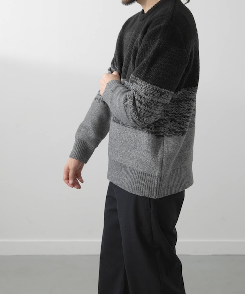 ITEMS URBANRESEARCH（アイテムズ アーバンリサーチ）の「リサイクルヤーン グラデーションニット（ニット/セーター・メンズ・BEG/GRY/BLK・M/L）」の9枚目の写真