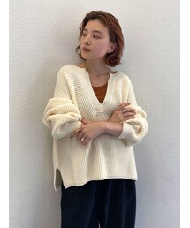 Ungrid | ワイドショートワッフルニット(ニット/セーター)