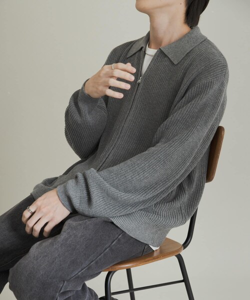 SENSE OF PLACE by URBAN RESEARCH（センスオブプレイスバイアーバンリサーチ）の「ダブルジップニットカーディガン（ニット/セーター・メンズ・GRAY/D.BLUE/RED・M/L）」の3枚目の写真