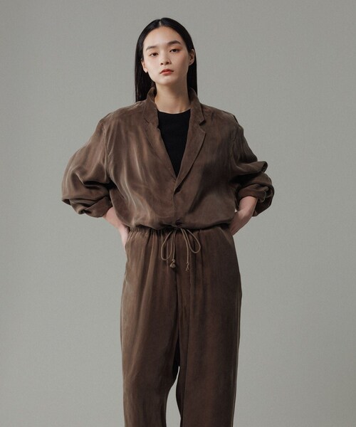 ADAM ET ROPE'（アダムエロペ）の「キュプラビスコース シャツジャケット / セットアップ対応（シャツ/ブラウス・メンズ・ブラック系/スミクロ/キャメル系/カーキ・L/M）」の21枚目の写真