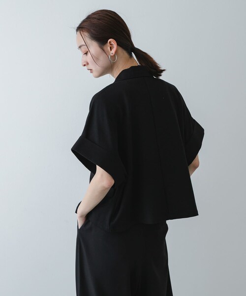 SENSE OF PLACE by URBAN RESEARCH(センスオブプレイスバイアーバンリサーチ)の「ミラノクロップドジャケット(テーラードジャケット・レディース・IVORY/BLACK/BROWN・One)」の14枚目の写真