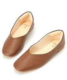 nissen | やわらかスクエアトゥVカットシューズ（低反発中敷）(バレエシューズ)