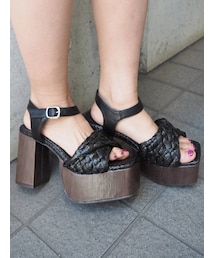 EVRIS | ラフィアヒールサンダル(サンダル)