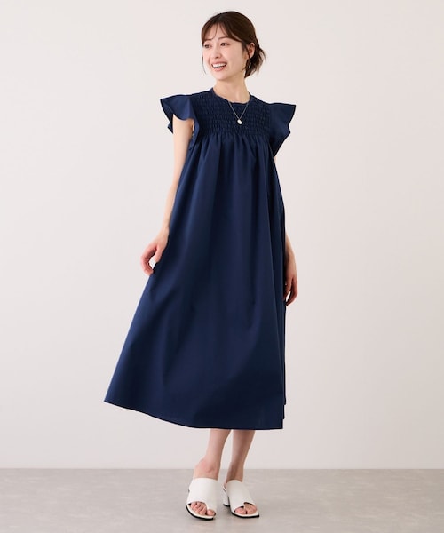 Jayro(ジャイロ)の「シャーリング使いワンピース(ワンピース・レディース・ブラック/ベージュ/ネイビー・M)」の3枚目の写真