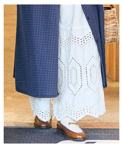 nissen（ニッセン）の「＜大きいサイズ＞裾刺しゅうがかわいい万能ペチパンツ（パンツ・レディース・黒/オフホワイト・L/LL/3L/4L/5L/6L/8L/10L）」の13枚目の写真