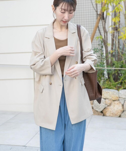 ITEMS URBANRESEARCH(アイテムズ アーバンリサーチ)の「リネンライクジャケット(テーラードジャケット・レディース・BRN/L.BEG/BLK・Free)」の20枚目の写真
