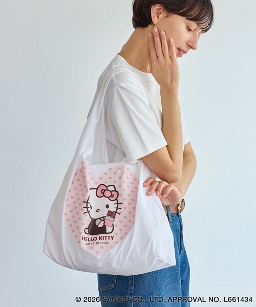 ROPE' PICNIC(ロペピクニック)の「【ROPE' PICNIC×ハローキティ】折りたたみエコバッグ(エコバッグ/サブバッグ・レディース・ホワイト/ローズピンク・F)」の8枚目の写真