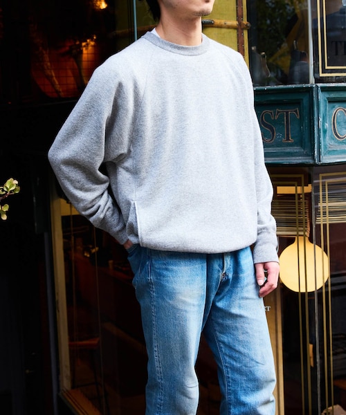 BATONER/バトナー】SILK CASHMERE LOOPWHEEL CREW NECK