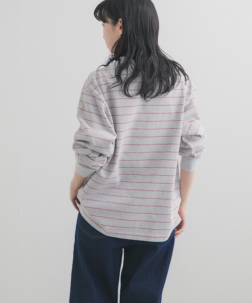 URBAN RESEARCH DOORS（アーバンリサーチドアーズ）の「L.L.Bean JAPAN EDITION　LONGSLEEVESTRIPEDT-SHIRTS（Tシャツ/カットソー・レディース・OFF/GREEN/BIRCH/YEL/NAVY/TEAL/GREY/RED・M）」の22枚目の写真