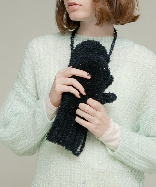 URBAN RESEARCH Sonny Label（アーバンリサーチサニーレーベル）の「ラメブークレーニットミトン（ベルト・レディース・エクリュ/グレー/ネイビー・One）」の19枚目の写真