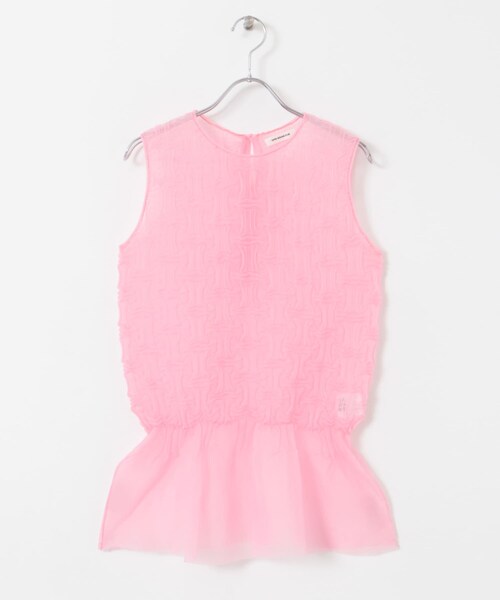 URBAN RESEARCH DOORS（アーバンリサーチドアーズ）の「OPEN SESAME CLUB　sheerlattice tops（タンクトップ・レディース・BLACK/PINK・one）」の2枚目の写真